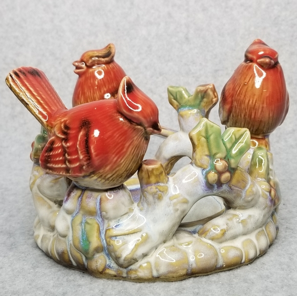 Cardinal Pillar Candle Ring Holder TII Collections Holiday‎ Christmas Decoration - Picture 3 of 12